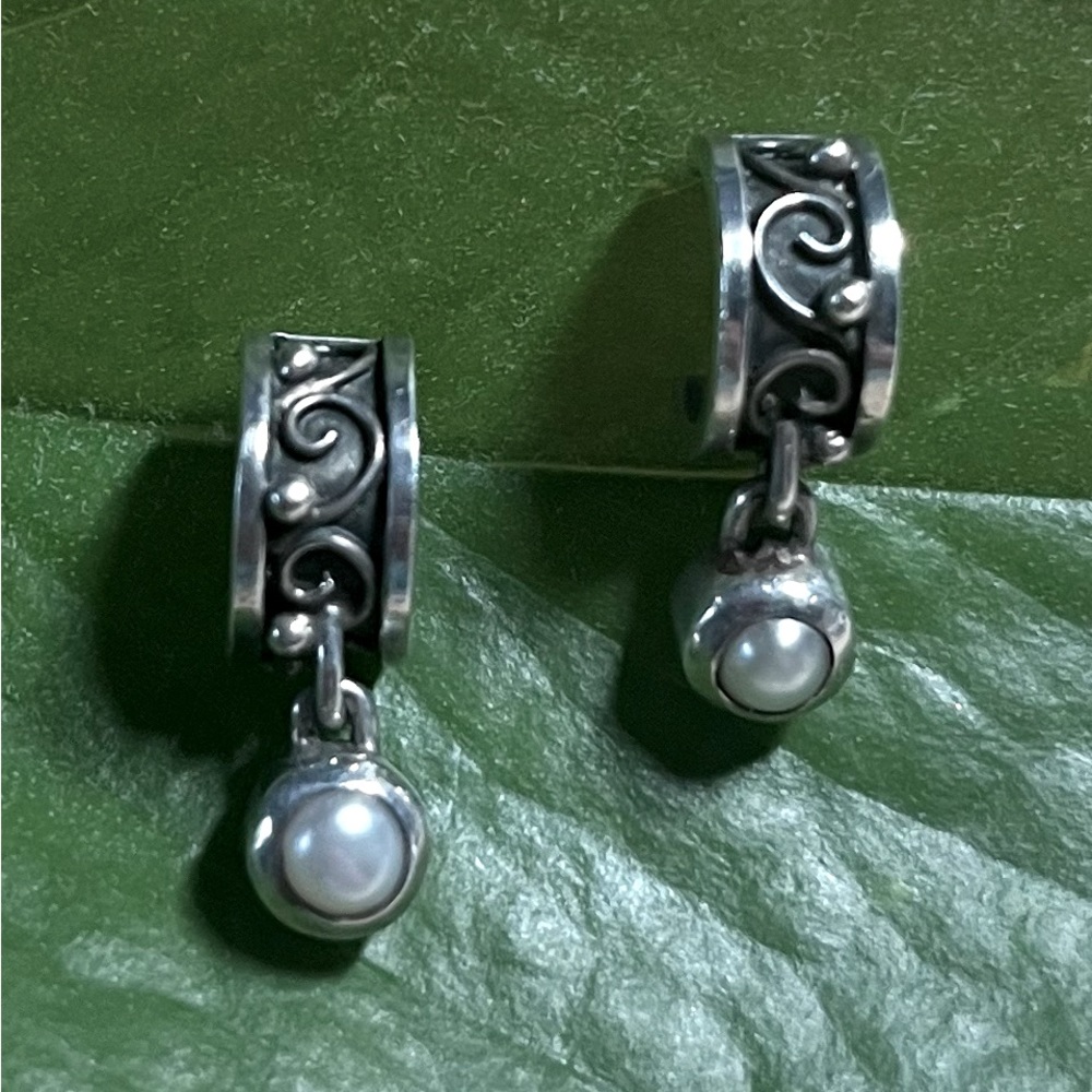 Handmade Silver and Genuine Pearl Earrings